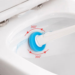 Toilet Brush And Holder Set With Disposable Toilet Bowl Wand Refills, Ergonomic Handle