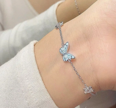 Blue Luminous Smart Butterfly Necklace or Bracelet set