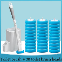 Toilet Brush And Holder Set With Disposable Toilet Bowl Wand Refills, Ergonomic Handle