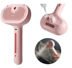 2-in-1 Pet Steam Spray Grooming Brush – Self-Cleaning Deshedding Brush for Dogs & Cats