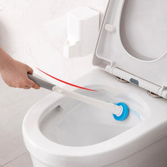 Toilet Brush And Holder Set With Disposable Toilet Bowl Wand Refills, Ergonomic Handle
