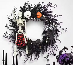 Skeleton Door Hanging Wreath Halloween