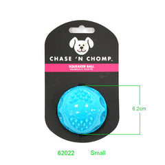 Chase & Chomp Interactive Pet Toy - Bouncy Chew Ball for Dogs that Squeaks