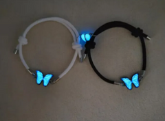 Blue Luminous Smart Butterfly Necklace or Bracelet set