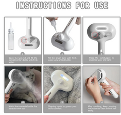 2-in-1 Pet Steam Spray Grooming Brush – Self-Cleaning Deshedding Brush for Dogs & Cats