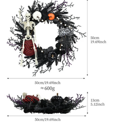 Skeleton Door Hanging Wreath Halloween