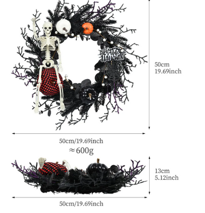 Skeleton Door Hanging Wreath Halloween
