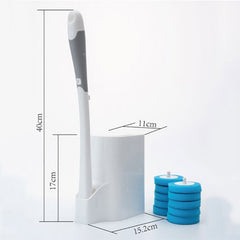 Toilet Brush And Holder Set With Disposable Toilet Bowl Wand Refills, Ergonomic Handle