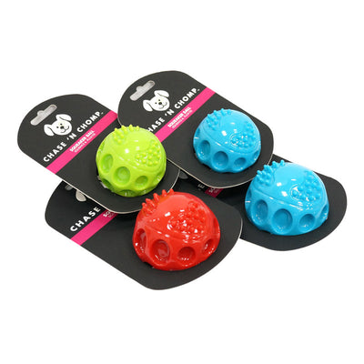 Chase & Chomp Interactive Pet Toy - Bouncy Chew Ball for Dogs that Squeaks