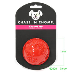 Chase & Chomp Interactive Pet Toy - Bouncy Chew Ball for Dogs that Squeaks
