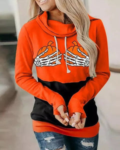 Funny, Novelty Pumpkin Hand Sweatshirt for Women