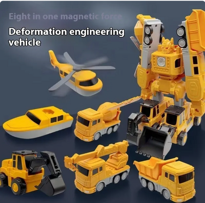 Magnetic Transform Engineering/Military Car Assembled Toys with Storage Box