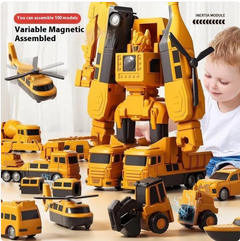 Magnetic Transform Engineering/Military Car Assembled Toys with Storage Box