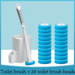 Toilet Brush And Holder Set With Disposable Toilet Bowl Wand Refills, Ergonomic Handle