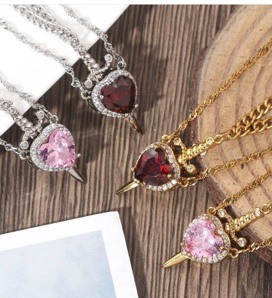 Love Dagger Necklace for Couples