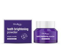 Oralhoe Brighten Your Smile With Purple Tooth Powder - Stain Remover & Fresh Breath Formula