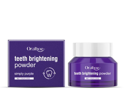 Oralhoe Brighten Your Smile With Purple Tooth Powder - Stain Remover & Fresh Breath Formula