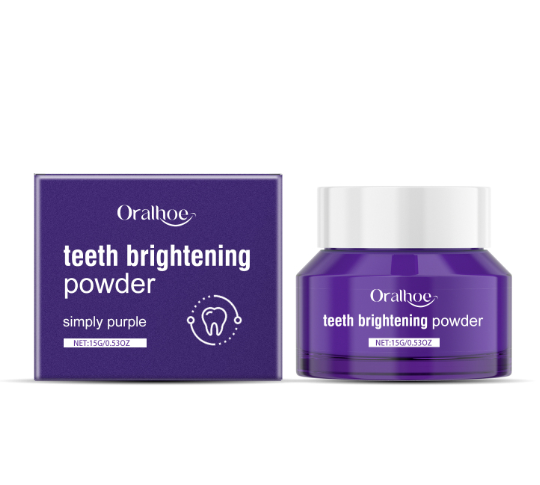Oralhoe Brighten Your Smile With Purple Tooth Powder - Stain Remover & Fresh Breath Formula