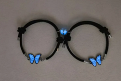 Blue Luminous Smart Butterfly Necklace or Bracelet set