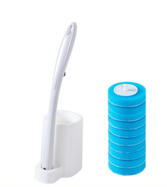 Toilet Brush And Holder Set With Disposable Toilet Bowl Wand Refills, Ergonomic Handle