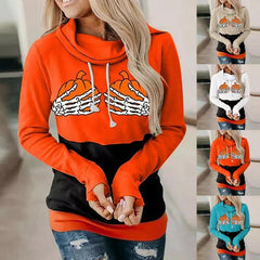 Funny, Novelty Pumpkin Hand Sweatshirt for Women